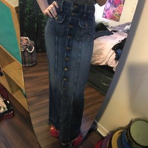 Free people button up maxi skirt